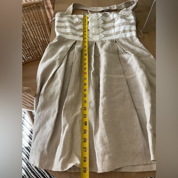 Jessica Simpson|Tan Linen Halter Dress w White Horizontal Stripes, Feminine!••• - Picture 15 of 16